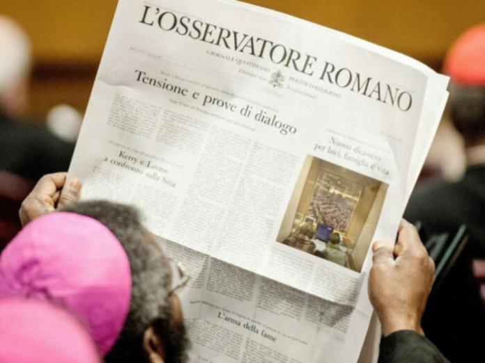 bishop reads l'osservatore romano