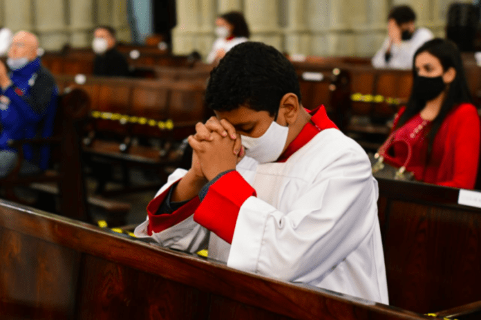 person praying